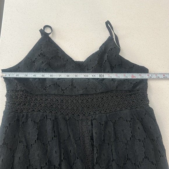 Cupshe Black Maxi Overlay Romper Lace Dress V-Neck Spaghetti Strap Size M - Picture 11 of 17